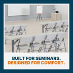 OEF Furnishings OEFBT-SEM1896 Commercial-Grade Premium Industrial Seminar Folding Table with Thick Blow-Molded Top and 16-Gauge Cantilever Steel Legs (Seminar, 18" × 96", Speckled Gray Top)