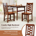 GIANTEX Wooden Dining Chairs Set of 2, Kitchen Chair w/Solid Rubber Wood Frame, High Hollowed Backrest, Wide Seat, 400 LBS Load, Farmhouse Side Chairs for Kitchen, Dining Room, Living Room