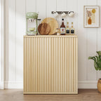 Fluted Sideboard Buffet Cabinet with Storage, Wood Sideboard Cabinet with Doors, Small Credenza Buffets & Sideboards for Kitchen Room, Accent Cabinets for Entryway Living Room Hallway Home