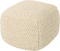 Christopher Knight Home Knox Knitted Cotton Pouf, Beige