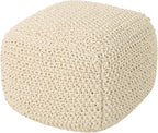 Christopher Knight Home Knox Knitted Cotton Pouf, Beige