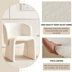 Homedot Dining Chair Upholstered Set of 4,Stylish Accent Barrel Side Chairs Cozy Sofa Chairs Teddy Velvet Comfortable Armchairs for Bedroom Reading Room Waiting Room Kitchen Dining Room