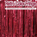 PartyWoo Red Streamers Fringe Curtain Backdrop 2pcs 8.2 ft Red Tinsel Foil Backdrop for Birthday Graduation Bachelorette Citizenship Strawberry Cherry Casino Movie Marry Me Theme Party Decorations