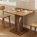 LITTLE TREE Dining Table, 35.43" L x 31.5" W Small Kitchen Table, Small Dining Table for 2-4 People with Fluted Base, Modern Farmhouse Dinner Table for Dining Room Kitchen Living Room
