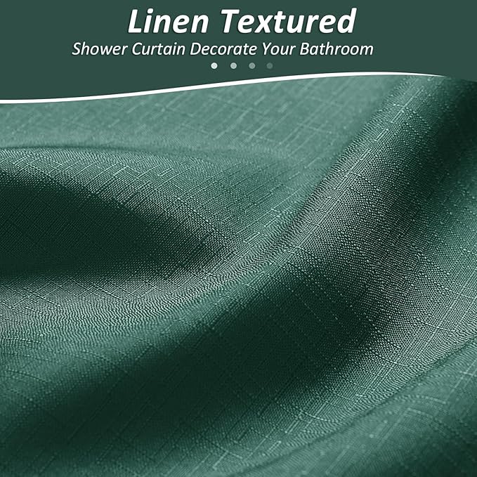 Naturoom Emerald Green Shower Curtains for Bathroom,Ombre Cloth Fabric Shower Curtain Set with 12 Hooks Emerald Green Bathroom Decor 72 x 72