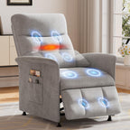 Power Recliner Chair with Heat & Massage, Electric Recliner for Elderly