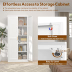 UNICOLY 71" Kitchen Pantry Cabinet, Pantry Storage Cabinet with Doors and 4 Shelves, Metal Storage Cabinets for Kitchens, Living Room, Dinning Room, Assembly Required, White