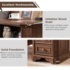 T4TREAM Farmhouse Nightstand Set of 2 with Charging Station, 18" End Table with 2 Drawers, Wood Side Table, Bedside Cabinet for Bedroom, Living Room (Brown)