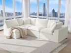 113” Cloud Couch 丨 Modular Sectional Couches for Living Room 丨 L Shaped Couch with Nice Back Support 4 Seater Warm White Chenille