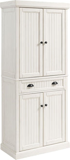 Crosley Furniture Seaside Kitchen Storage Bundle - Pantry Cabinet and Hall Tree Bench