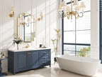 Kelly Miller Gold Bathroom Mirror for Wall, 24"x36" Large Decorative Mirror Gold Wall Mirror Vanity Mirror Beveled Wall Decor for Master Bath Half Bath Living Room Bedroom Fireplace Mantle Entryway