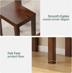 100% Solid Wood End Table for Living Room, Walnut Dining Stools with Round Edges, 17-inch Step Stool Vanity Ottoman Footrest for Dining Room Living Room Entryway