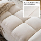 Oversized Ottoman Bench with Storage, Chenille Beige | Oversized Storage Bench，Ottoman Foot Rest