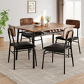 GarveeHome Dining Table Set for 4 with Storage Rack, Brown | 5-Piece Kitchen Table and Upholstered Chairs, Wood Tabletop, Heavy-Duty Metel Frame, for Small Space, Apartment, Kitchen Room