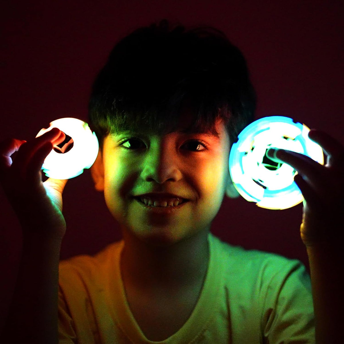 TOSY Magnet Fidget Spinner Glow - 16 Blocks, 3 in 1 Toy: Transformable Fidget Spinner, Infinity Cube, 2x2 Puzzle Cube, Glow, Stress Relief, STEM Magnet Tiles Birthday Gift for Kids/Boys/Girls/Adults
