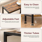 Narrow Side Table for Small Space, 2-Tier Slim End Table, Thin Nightstand, Skinny Snack Couch Table, Sofa Bedside Table in Living Room, Bedroom, Study, Kitchen and Balcony (Rustic Brown)