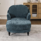 Chaise Lounge Chair Indoor, 59.8" Oversized Couch Reading Chairs, Chenille Comfortable Deep Sleeping Single Sofa, Upholstered Modern Couch Sofa Bed for Living Room, Bedroom & Apartment (Teal)