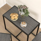 HOMCOM Dining Table Set for 2 for Small Space Room Grey | Kitchen Table and Chairs, Industrial Dining Set, Breakfast Nook