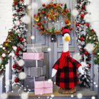Christmas Red and Black Buffalo Plaid Goose Outfit Clothes for 23" High Cement or Plastic Goose Lawn Clothing Porch Garden Costume for Yard Outdoor Patio Statue Xmas Holiday Decor