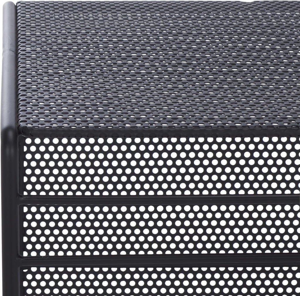 SAFAVIEH Couture Collection - Viktoria Black Metal Accent Table, Sculptural Modern Side Table, Geometric Cutout Design, Fully Assembled (SFV6808A)