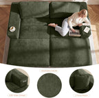80.7" Oversized Double Chaise Lounge Chair Indoor, Cloud Sleeper Sofa Bed with 4 Pillows, Extra Deep Seat Cozy Loveseat Couch for Living Room Bedroom, No Assembly Required (Green)