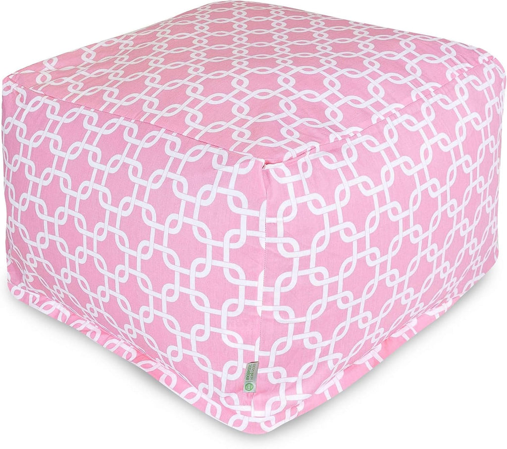 Majestic Home Goods Soft Pink Links Ottoman, Large
