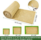 1Roll 10" X 79" Microgreen Grow Mat Natural Fiber Grow Mats Microgreens Grow Kit Hydroponic Pads Indoor Organic Production for Microgreen Starter Tray Wheatgrass Sprouts
