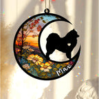 Personalized Dog Memorial, Custom Name Samoyed Dog Christmas Ornament with Name, Custom Breeds, Pet Loss Light Catcher, Gifts for Lovers Loss of Pet Sympathy on Mothers Day Christmas