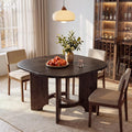 Solid Wood Square Dining Table for 4, 47.24-Inch Farmhouse Kitchen Dinner Table, Sturdy Rustic Dining Room Furniture, Table Only, Walnut
