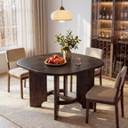 Solid Wood Square Dining Table for 4, 47.24-Inch Farmhouse Kitchen Dinner Table, Sturdy Rustic Dining Room Furniture, Table Only, Walnut