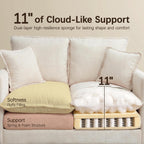 52" Loveseat Sofa, L-Shaped Cloud Love Seat Couches with Ottoman