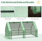 Outsunny 6' x 3' x 3' Mini Greenhouse with Zippered Doors & Roll-up Windows, Portable Plant Hot House with Durable PE Cover, Water Resistant, UV Protected for Outdoor Flowers, Vegetables, Green