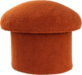 Foldable Mushroom-Shaped Storage Ottoman - Terracotta Color, Polyester Material, Multi-Functional Storage Seat