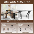 chartustriable 7PCS Dining Table Set with 6 Chairs for 4 5 6 People, 71" Large Wooden Kitchen Table Sets with 6 Upholstered Chairs,6-Person Kitchen Table & Chairs Set for Dining Room Kitchen(Brown)