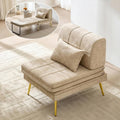 wanan 3-in-1 Convertible Sleeper Chair Bed, Futon Sofa Chair with Back Support & Pillow, Comfy Reading Chair for Adults with Solid Wood Frame & Sturdy Metal Legs for Living Room, Bedroom, Beige
