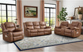 EBELLO 3 Pieces Faux Leather Recliner Sofa Furniture Set, Includes a Manual Reclining 1 Seat Chair, a Loveseat and a 3 Seat Couch, with Cup Holders and Storage for Living Room, Brown