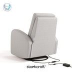 Storkcraft Santa Monica Power Recliner Swivel Glider, Steel Basketweave | GREENGUARD Gold Certified, CertiPUR-US Certified Foam, Effortless Electronic Power Recline, USB-A & USB-C Charger
