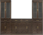 Crosley Furniture Stanton 3-Piece Sideboard Buffet Cabinet and Glass Door Kitchen Storage Pantry Set, Coffee