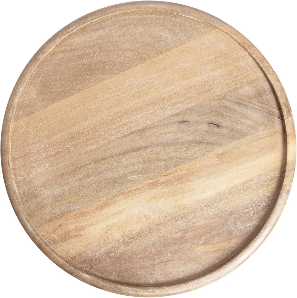 Kate and Laurel Willoughby Modern Wooden Spiraled Round Side Table, 15 x 15 x 24, Light Natural, Accent Pedestal End Table with Turned Base for Use as Indoor Plant Stand or Bedroom Nightstand Option