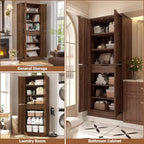 Unikito 71" Tall Farmhouse Kitchen Pantry Storage Cabinet with Barn Doors | Storage Drawer, Adjustable Shelves, Wooden Storage Cupboard, Versatile for Kitchen, Dining Room, Bathroom, Utility Room