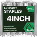 Landscape Staples 4 inch Stakes for Gardening 500 Pack Galvanized Garden Staples for drip Irrigation Landscape Fabric pins Updated Heavy-Duty Weed Barrier Fabric Lawn Outdoor Projects,Decorations