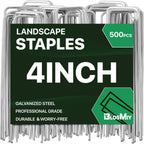 Landscape Staples 4 inch Stakes for Gardening 500 Pack Galvanized Garden Staples for drip Irrigation Landscape Fabric pins Updated Heavy-Duty Weed Barrier Fabric Lawn Outdoor Projects,Decorations