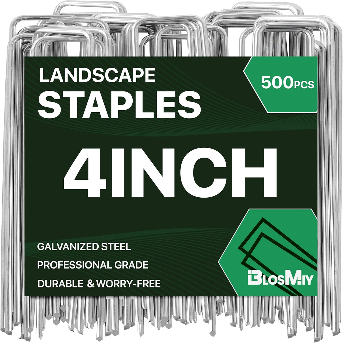 Landscape Staples 4 inch Stakes for Gardening 500 Pack Galvanized Garden Staples for drip Irrigation Landscape Fabric pins Updated Heavy-Duty Weed Barrier Fabric Lawn Outdoor Projects,Decorations