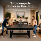 Hathaway Spartan 6 Ft Pool Table, with Ping Pong Multi Game Combo Tables for Family Recreation Game Rooms - Includes Billiard Balls, Cues, Paddles, Brush & More
