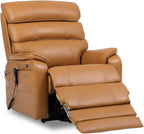 DYNOX 400 LBS Genuine Leather Big Tall Man Large-Wide Power Dual Motor Lift Recliners Chairs for Elderly, Lay Flat with Heat, Massage & Extended Footrest(9298L,Camel)