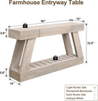 60" Entryway Table with Drawer, Wooden Hallway Table with Heavy Duty Base