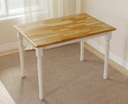 chairus 43" Wood Dining Table for 2-4, Rectangular Kitchen Table with Turned Leg, Modern Farmhouse Dining Room Table for Small Space Apartment Office Living Room Restaurant, Natural Tabletop