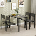 GOFLAME 5-Piece Dining Table Set, Industrial Kitchen Table and Chairs for 4 with Backrest and Metal Frame, Rectangular Space-Saving Dinette Set for Dining Room, Apartment, Small Space, Grey