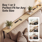 Narrow Console Table Behind Couch, 39.7” L x 32.3” H, Slim Sofa Table with Fast Charging Station for Small Spaces, Skinny Entryway & Hallway Table, Easy Assembly