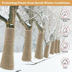 Riare 30 Feet x 40 Inch Natural Burlap Plant Covers Freeze Protection- High Density Jute Burlap Winter Plant Blankets Frost, Winter Frost Cloth for Outdoor Plants Trees Shrubs Winter Frost Protection